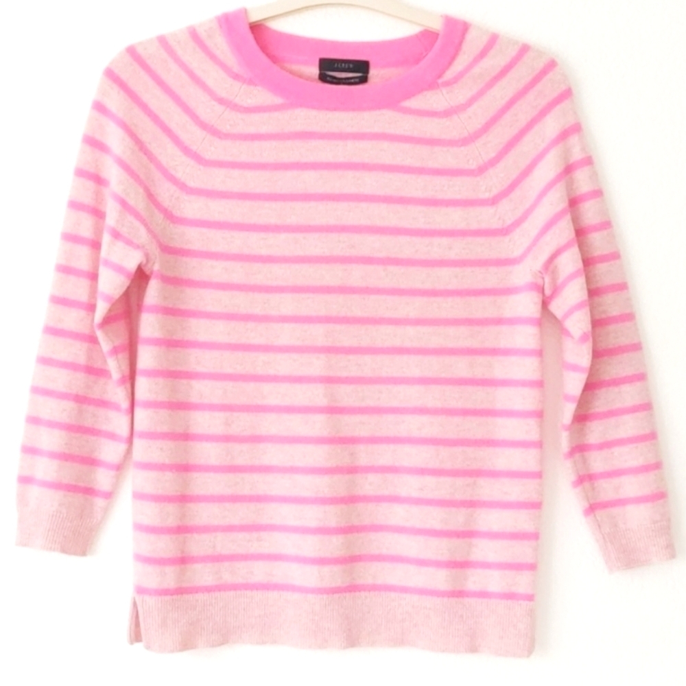 J. Crew Cashmere Striped Boat Neck Long Sleeve XS